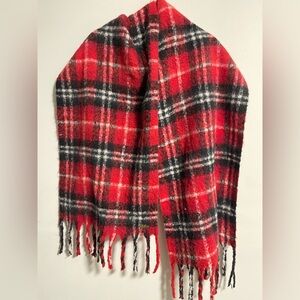 Steve Madden Plaid Red and Black Scarf